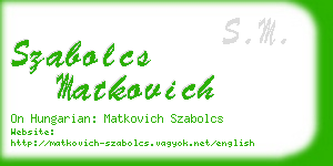 szabolcs matkovich business card